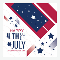 4th of July Social Media Post Template , Independence Day Celebration Design, July social media post package set 