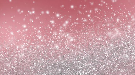 Fototapeta premium Sparkling Silver Glitter on a Rose Background