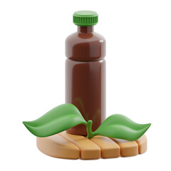 Tea in a bottle 3d illustration