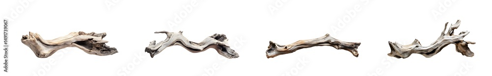 Poster set of abstract sculpted forms in various poses. isolated on transparent background