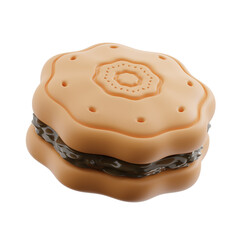 3d illustration of a chocolate cookie