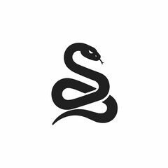 Fototapeta premium A sleek, coiled viper with a forked tongue, set against a plain white background