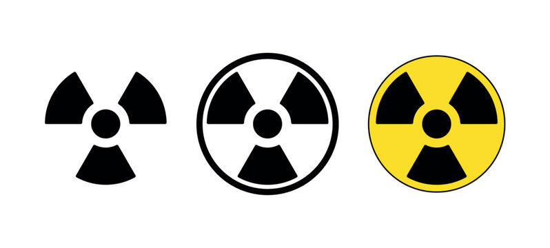 Nuclear icon set. nuclear radiation symbol set. nuclear warning sign. nuclear png and vector illustration on transparent background