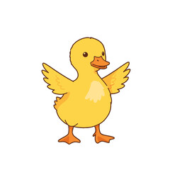 Cute Yellow Pixel Art Duckling