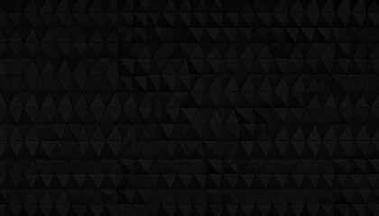 High resolution 3d abstract geometric black background, triangle seamless