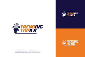 Trending topic logo design for podcast or news broadcast