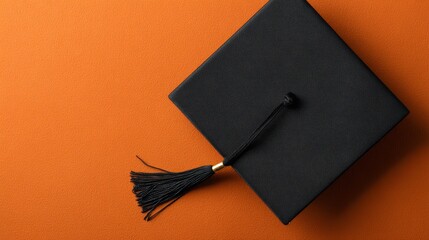 Graduation cap with copy space. Education, learning, graduation concept. Top view
