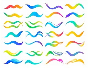 Abstract Color Rainbow Gradient Shapes Set. Gradient abstract shapes. Colorful fluid 