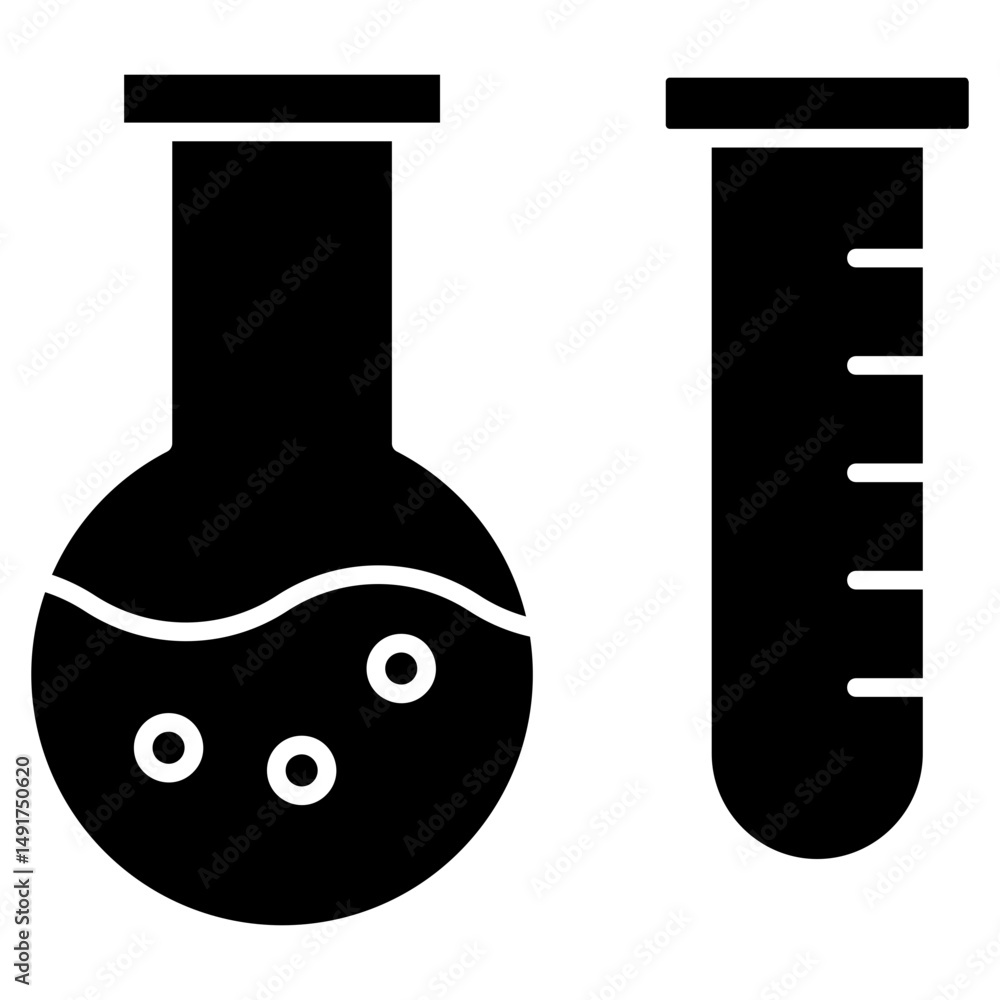 Poster lab flask icon element for design