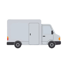 Gray Van Side Profile Illustration