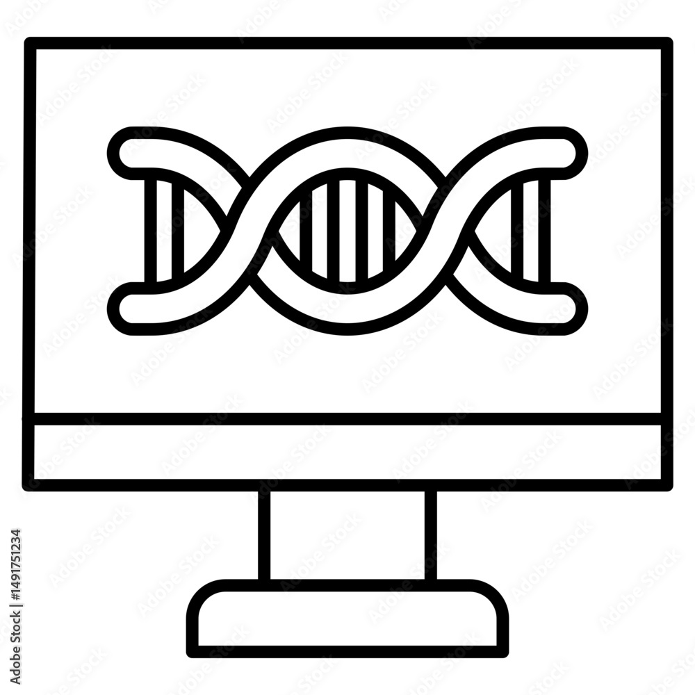 Poster dna sequencer icon element for design