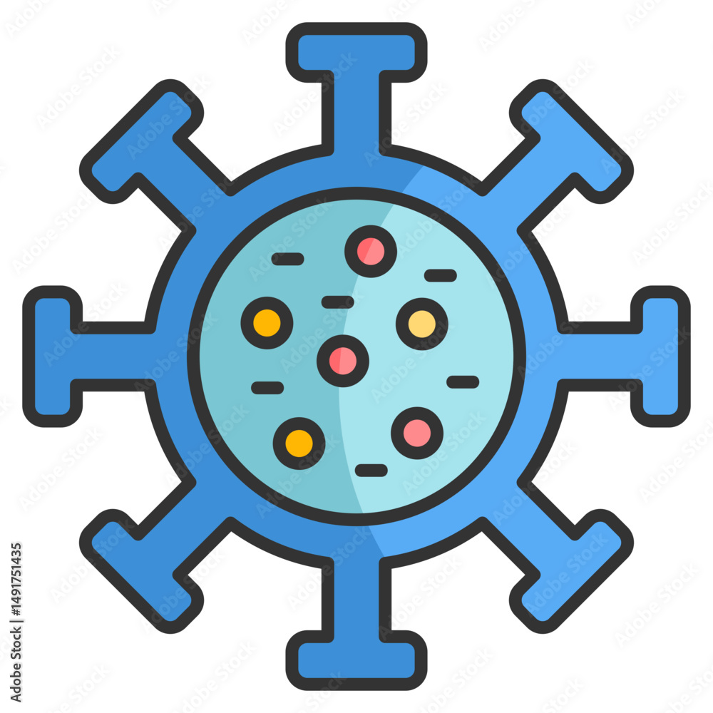 Poster virus structure icon element for design