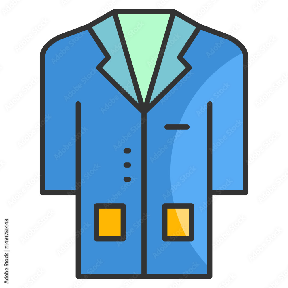 Poster lab coat icon element for design