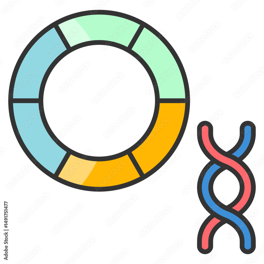 Poster genome map icon element for design