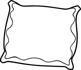 pillow outline vector and illustration, coloring book page