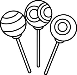 lollypop outline vector and illustration, coloring book page