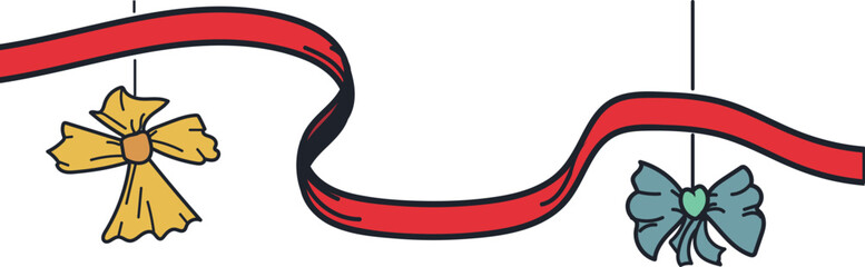Ribbon with bows for festive and religious events, cultural phenomena and local original decorative ornaments.