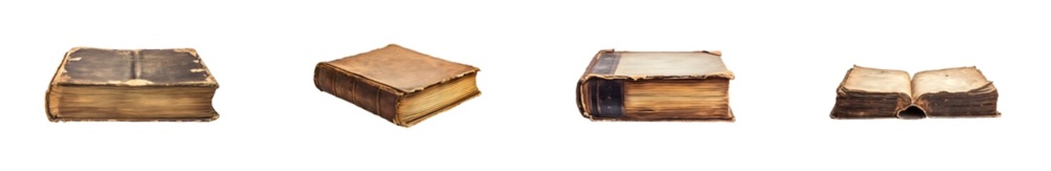 Set of Stacked objects of light brown and dark brown colors isolated on transparent background