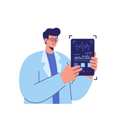 Doctor Examining Medical Data On Digital Tablet