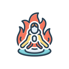 Color illustration icon for holika