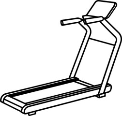 treadmill outline vector and illustration, coloring book page