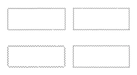 Fototapeta premium Four Rectangular Frames with Zigzag Edges on White