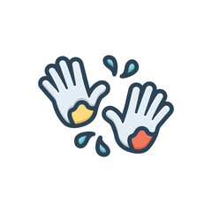 Color illustration icon for color in hand