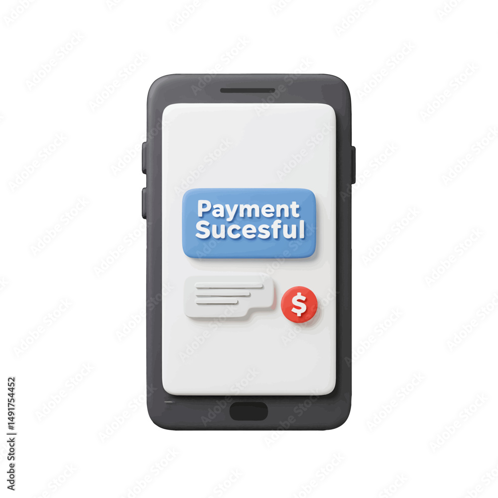 Poster digital payment confirmation mobile app interface
