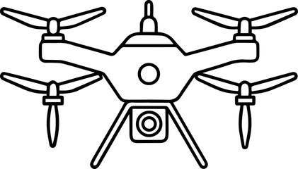 drone outline vector and illustration, coloring book page
