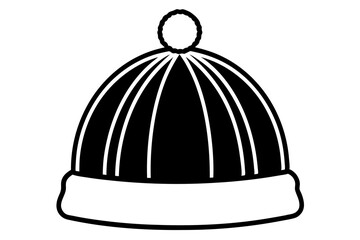 bobble hat  silhouette vector