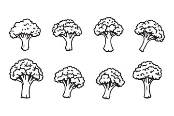 broccoli line art and black color 