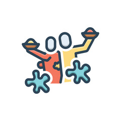 Color illustration icon for holi celebration
