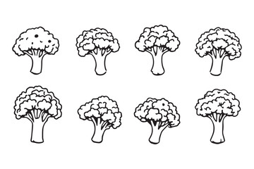 broccoli line art and black color 