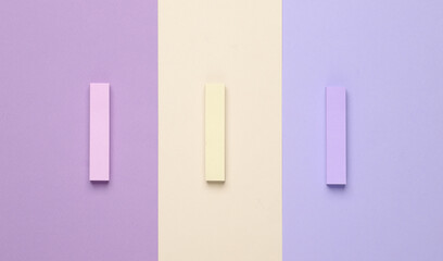 Colored stickers for notes on a pastel background