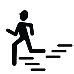 Black Run Icon for any kind of graphic work - sport run black logo design for any kind of graphic work. black Run clipart vector image. man fast walking dark illustrator vector image traveling concept