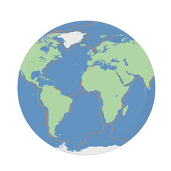 Fototapeta premium Simple Pixelated World Map Globe
