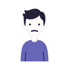 Simple Illustration Of A Sad Man