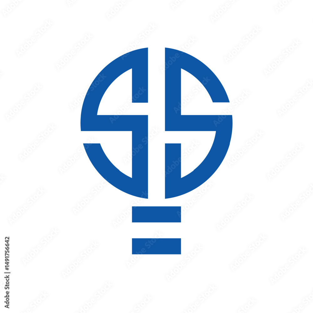 Aufkleber the image shows a flat logo design of a lightbulb with initials ss that looks nice and clean in a bl