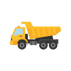 Fototapeta premium Pixel Art Yellow Dump Truck Illustration
