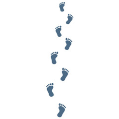 Vertical Footprints Design On White Background
