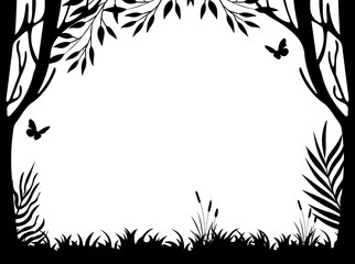 Forest Silhouette Landscape Frame