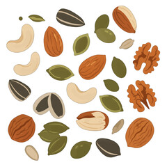 Assortment Of Nuts And Seeds Pattern