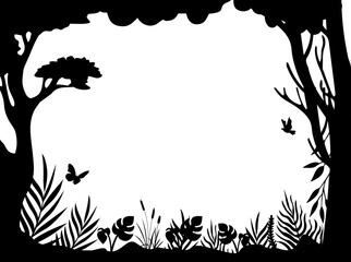 Forest Silhouette Landscape Frame