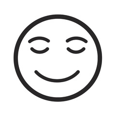 Simple Black And White Smiling Face Emoji