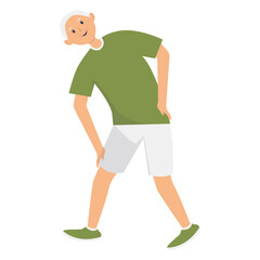 Elderly Pensioner Activity Cartoon Character. Isolated on White Background.