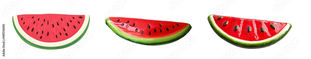 Poster set of watermelon slices displayed against a plain background.