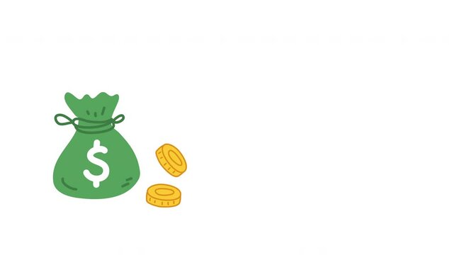 coin money dollar bag with arrow up