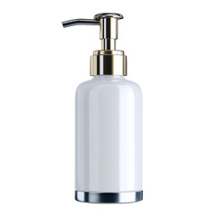 Obraz premium Elegant White Lotion Pump Bottle Design on a white background.