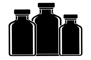 medicine bottles  silhouette vector