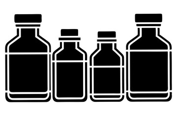 medicine bottles  silhouette vector